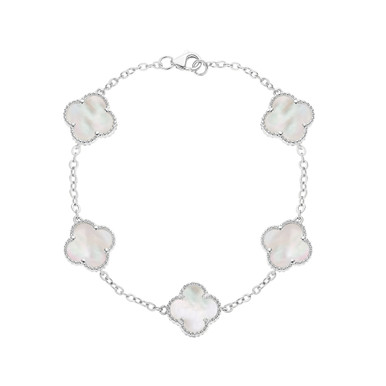 13号　STERLING SILVER 台座　フラワー Pink Mother-Of-Pearl Rhodium Over Sterling Silver Ring 0.09