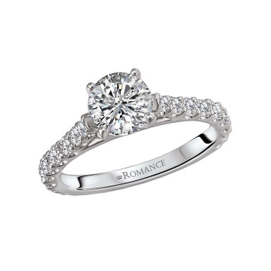 Ladies Engagement Ring - White Gold - Round Diamonds