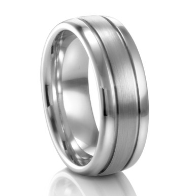 Double Grooved Titanium Ring - Modesto's Best Men's Wedding Bands