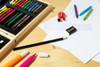 Művész rajz- és festőkészlet 66 db - fa doboz