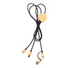 USB töltőkábel RPET+bambusz, 100 cm (AP864069)