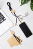 USB töltőkábel RPET+bambusz, 100 cm (AP864069)