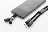 60 W RPET mobiltartós nyakpánt – beépített USB-C kábel