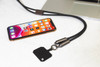 60 W RPET mobiltartós nyakpánt – beépített USB-C kábel