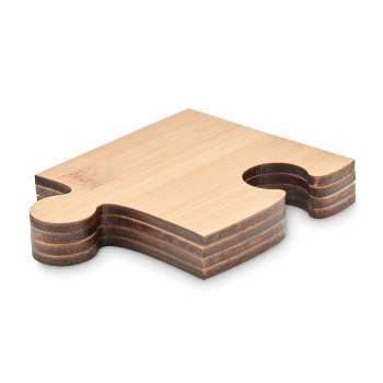 Természetes Bambusz Puzzle Alátét Készlet 4 Darabban