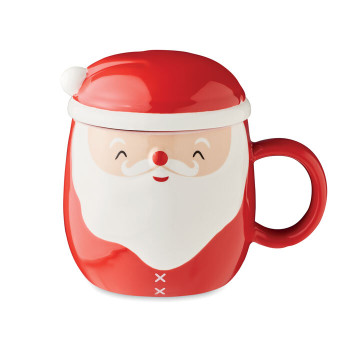 Mikulás Bögre Fedővel - 370 ml Díszítéssel  