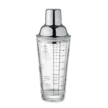 Prémium Üveg Koktélkeverő 400 ml rozsdamentes acéllal