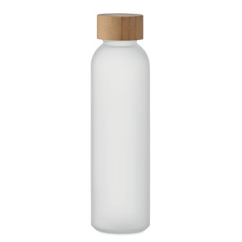 Exkluzív Matt Üveg Palack Bambusz Fedéllel 500ml