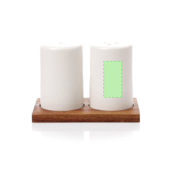 Bekox kerámia só- és borsszóró készlet fa alapon  