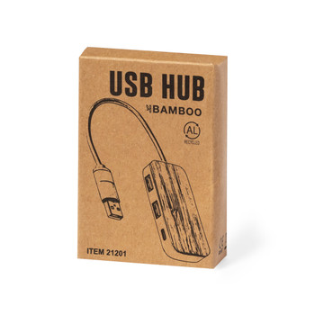 Zurk USB-C és USB 2.0 ÖKO Hub – Bambusz Design