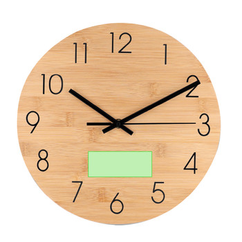 Tiwel Bambusz Falióra Fém Számokkal - Elem Nélkül