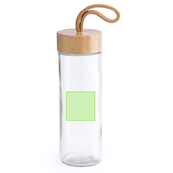 Burdis Üveg Ivópalack 430 ml Bambusz Kupakkal  