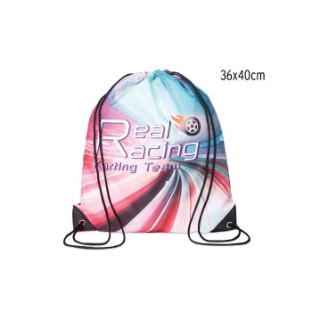 210D poliészter húzózsinóros táska PU megerősített sarkokkal