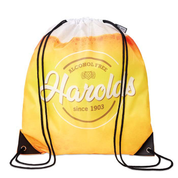 rPET húzózsinóros táska PU megerősített sarkokkal