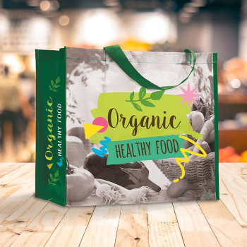 Fekvo formátumú bevásárlótáska: 45x40x20 cm.