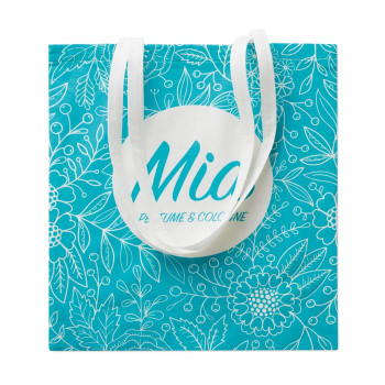 Pamutvászon bevásárlótáska hosszú fülekkel (38x42 cm).