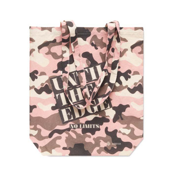 Pamutvászon bevásárlótáska 10 cm talppal és hosszú fülekkel (38x10x42 cm).