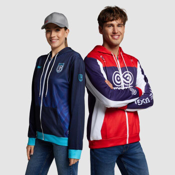 Szublimált, cipzáras kapucnis pulóver 280g/m²