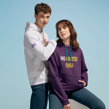 Zsebes kapucnis pulóver 320 g/m² PES-pamut