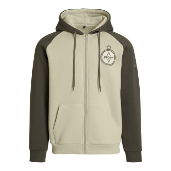 Raglán cipzáras kapucnis pulóver 320g PES-pamut