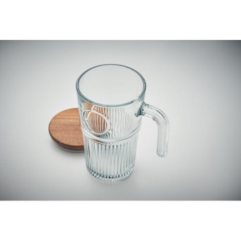 VITRIO JAR Üveg bögre 450 ml akácfedél (MO2751)