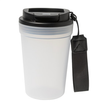 Utazópohár 400 ml – matt PP, ivófedél, RPET pánt