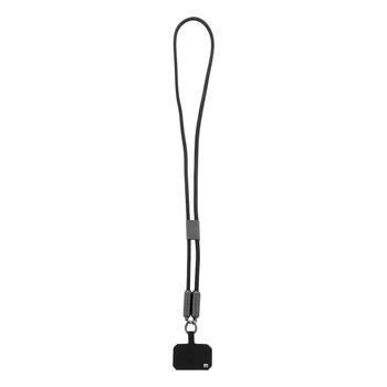 60 W RPET mobiltartós nyakpánt – beépített USB-C kábel