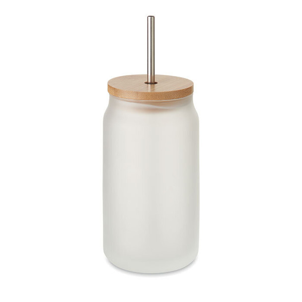 Szublimációs Befőttesüveg Pohár 400 ml Bambuszfedéllel
