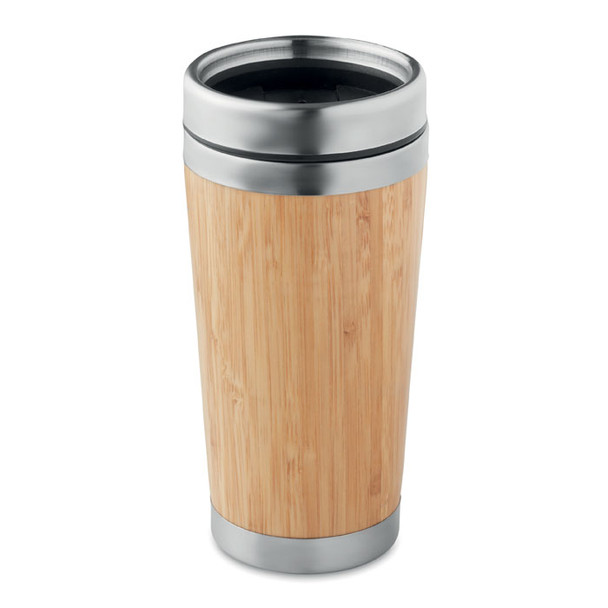 Elegáns Duplafalú Bambusz Úti Bögre 400 ml