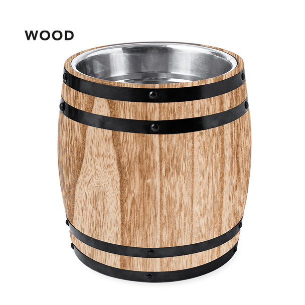 Tonizáló Acél Jeges Vödör 3L Fa Hordó Külsővel