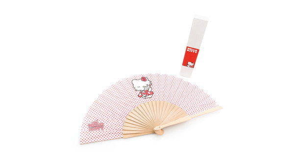 Hello Kitty Legyező - Természetes Fa és Szövet