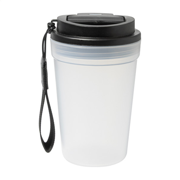 Utazópohár 400 ml – matt PP, ivófedél, RPET pánt