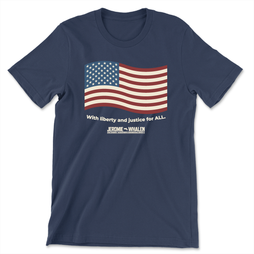 Liberty And Justice (Unisex Navy Tee)