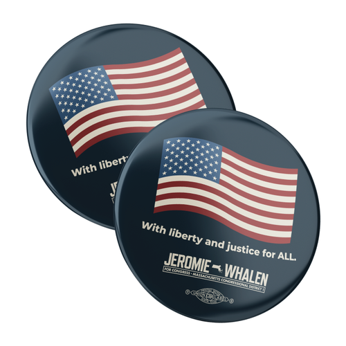 Liberty And Justice (2.25" Pin-Back Button -- Pack Of Two!)