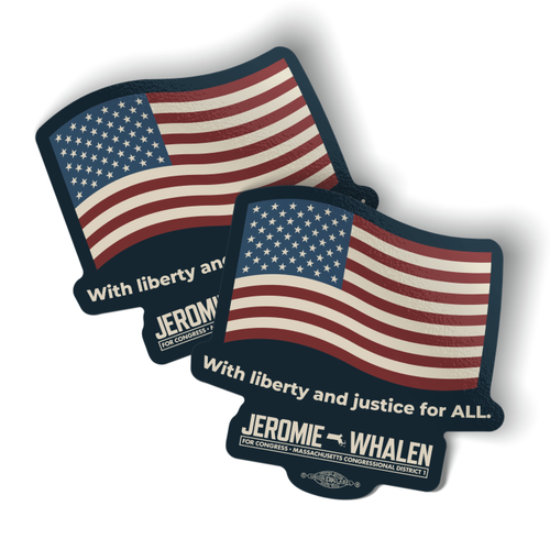 Liberty And Justice (4" x 3.7" Vinyl Sticker -- Pack of Two!)
