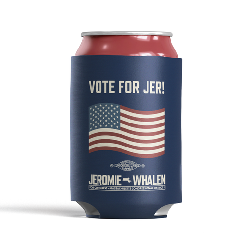 Vote For Jer! (Navy Can Cooler)