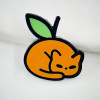 Orange Cat Enamel Pin – Fruit-Inspired Brooch – detail view