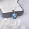 Natural Labradorite Pendant Necklace – Silver Tone (4)