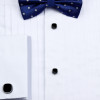 Black Square Cufflinks & Shirt Stud Set – Silver Tone (3)