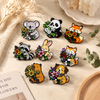 Flower-Holding Animal Enamel Pin Set – 8 Pieces (4)