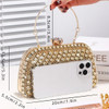 Gold-Tone Rhinestone Evening Clutch with Top Handle