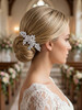 Silver Floral Cubic Zirconia Bridal Hair Comb