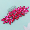Fuchsia Crystal Leaf Occasion Hair Comb