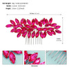 Fuchsia Crystal Leaf Occasion Hair Comb