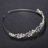 Silver Crystal Scroll and Leaf Bridal Headband
