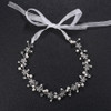 Delicate Silver Faux Pearl Flower Ribbon Hair Vine