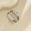 Silver Oval Diamante Scarf Ring
