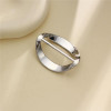 Silver Oval Diamante Scarf Ring