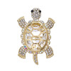Clear Crystal Cage-Shell Turtle Brooch