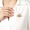 Gold-Tone Bee Brooch with White Pearl-Effect Detail